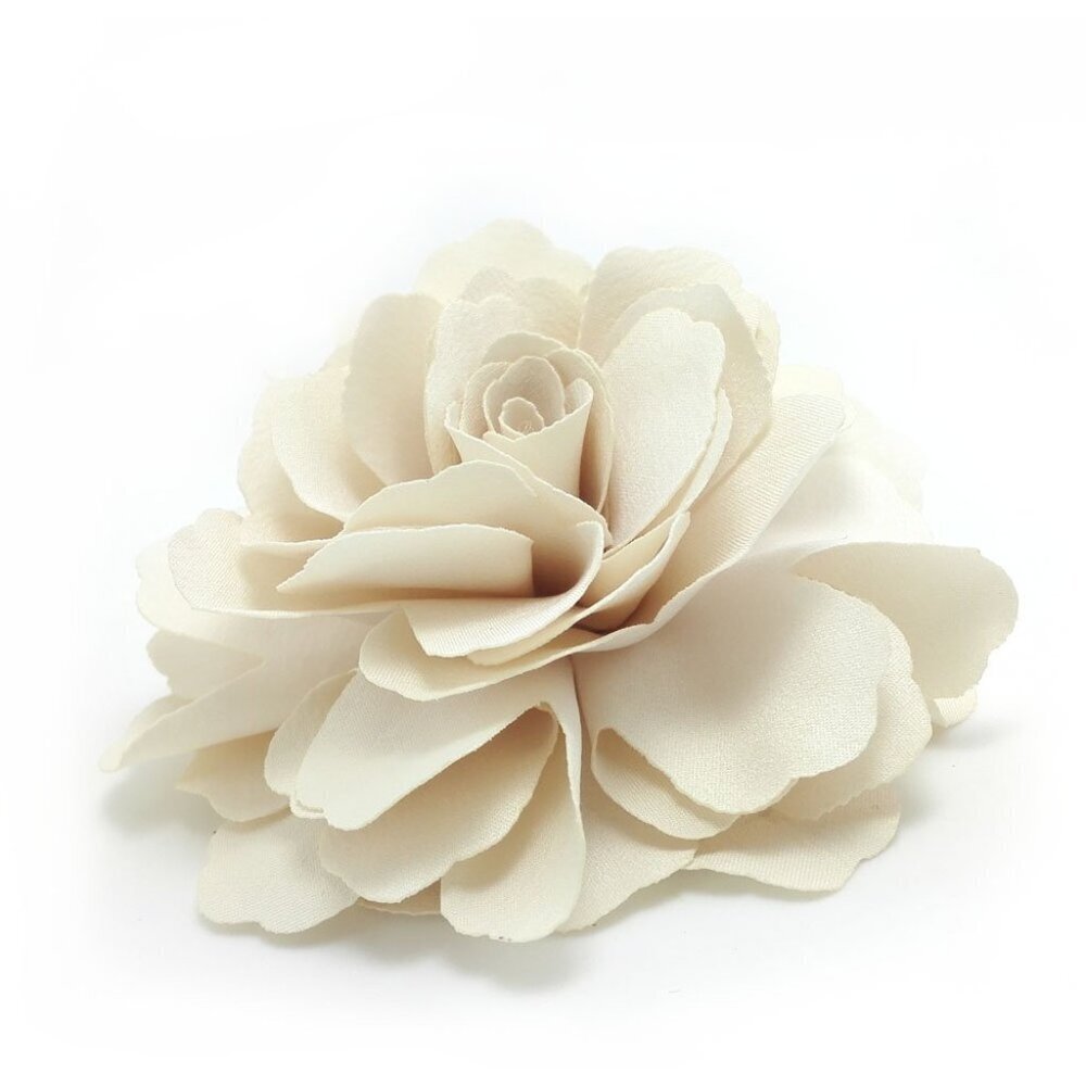 Camellias Flower Hair Clip Brooch Pin Cream Elegant Accessory Women